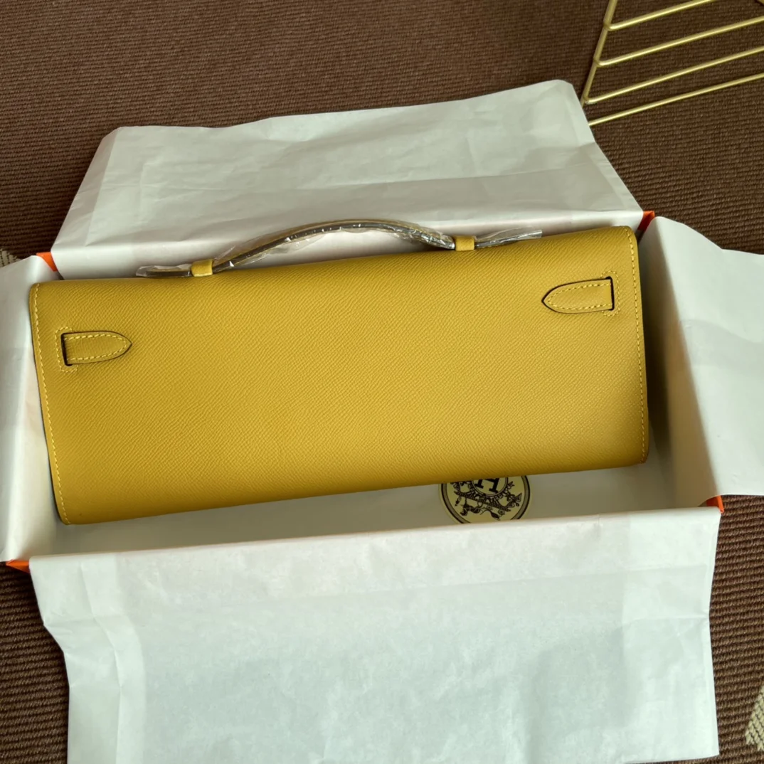 HERMES Clutches Bags Epsom Leather (Yellow-Silver) 31X14X3CM H00202608091067 - Image 3