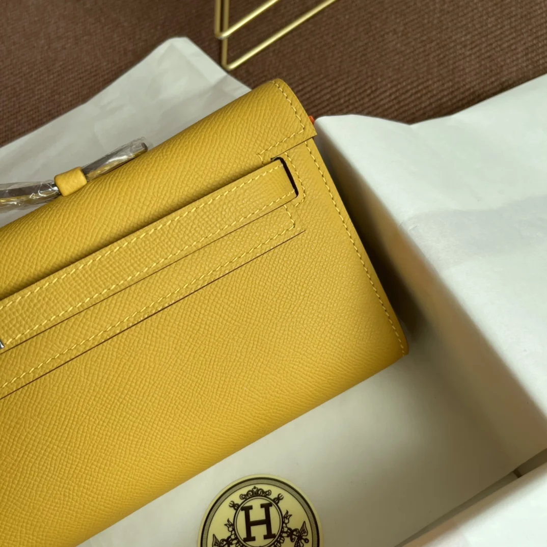 HERMES Clutches Bags Epsom Leather (Yellow-Silver) 31X14X3CM H00202608091067 - Image 4