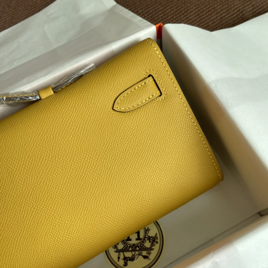 HERMES Clutches Bags Epsom Leather (Yellow-Silver) 31X14X3CM H00202608091067 - Image 5
