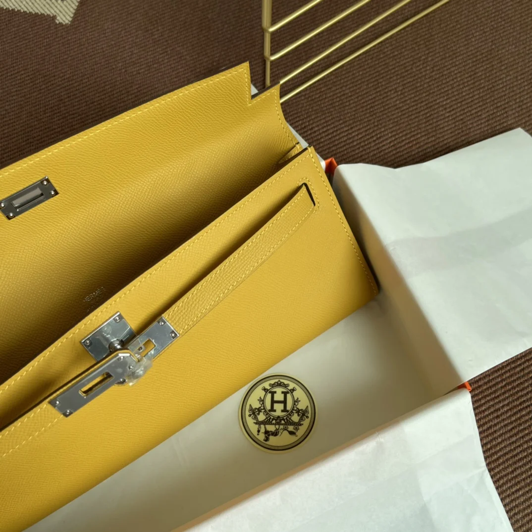 HERMES Clutches Bags Epsom Leather (Yellow-Silver) 31X14X3CM H00202608091067 - Image 8