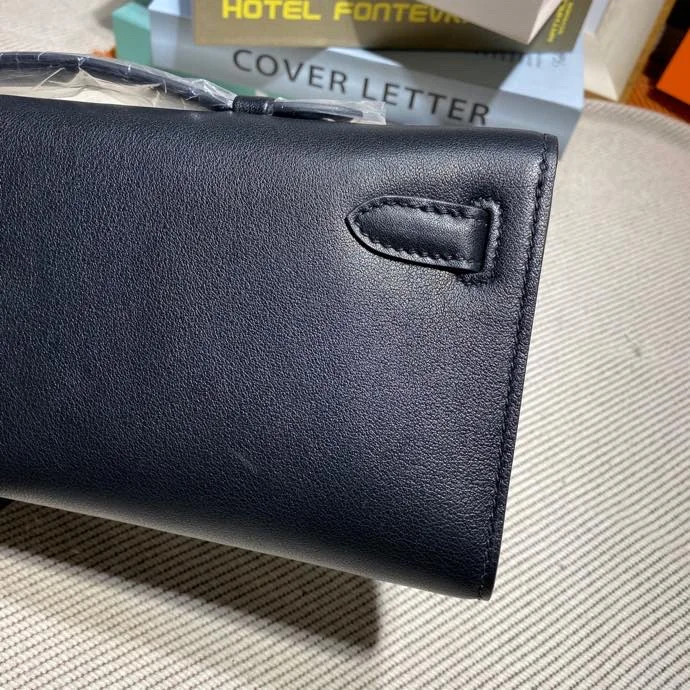 HERMES Clutches Bags Swift Leather (Black-Gold) 31X14X3CM H50202608091112 - Image 6