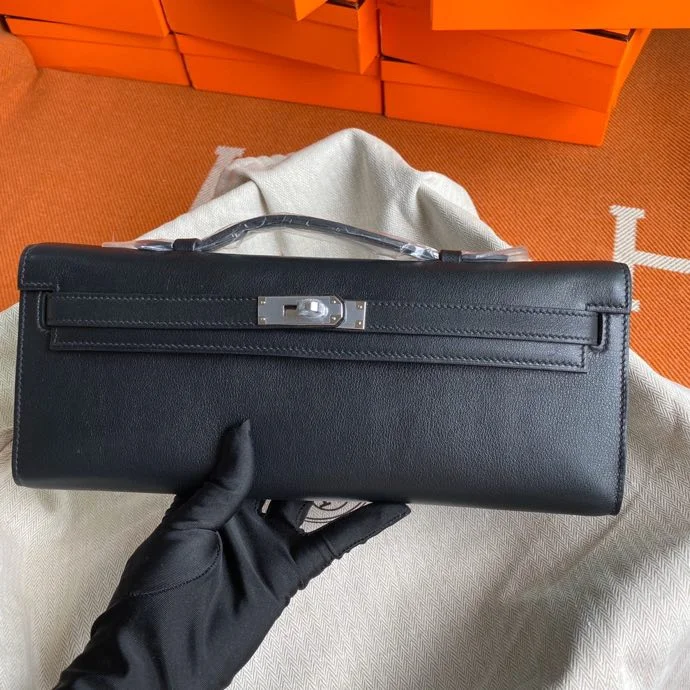 HERMES Clutches Bags Swift Leather (Black-Silver) 31X14X3 H50202608091113 - Image 3