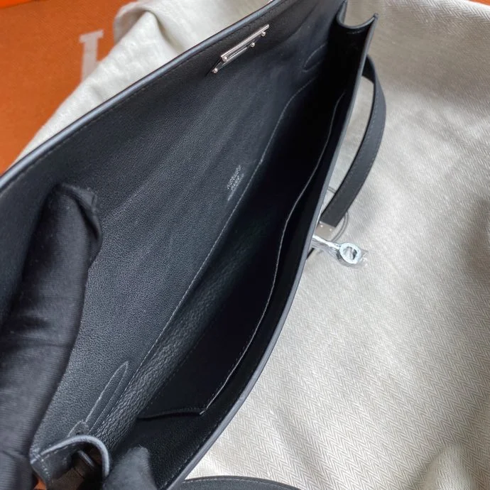 HERMES Clutches Bags Swift Leather (Black-Silver) 31X14X3 H50202608091113 - Image 7