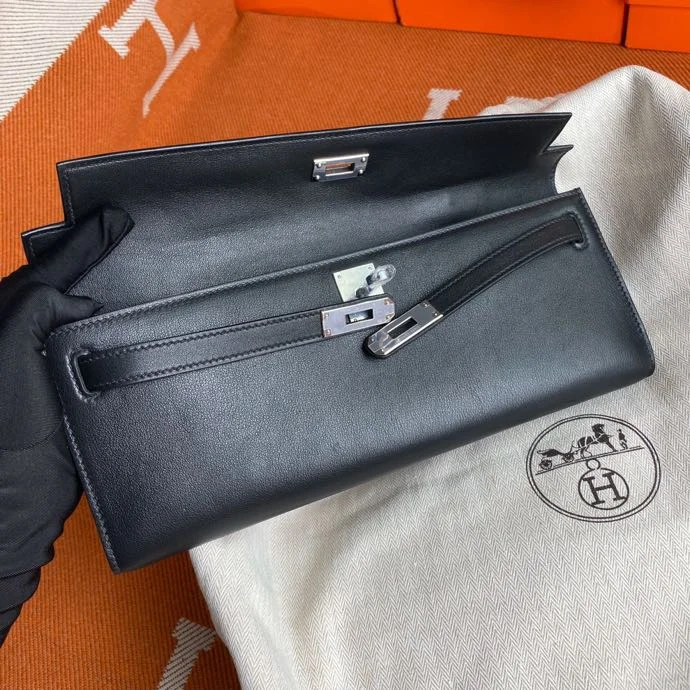 HERMES Clutches Bags Swift Leather (Black-Silver) 31X14X3 H50202608091113 - Image 8