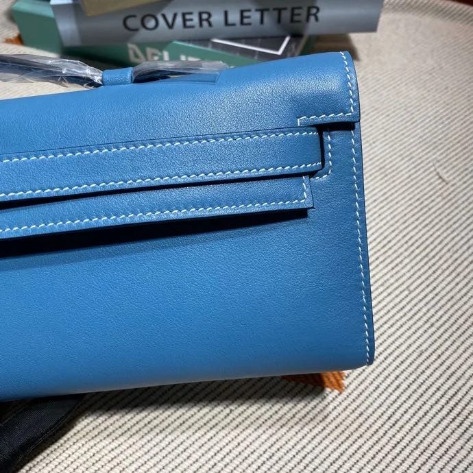 HERMES Clutches Bags Swift Leather (Blue-Gold) 31X14X3CM H50202608091107 - Image 5