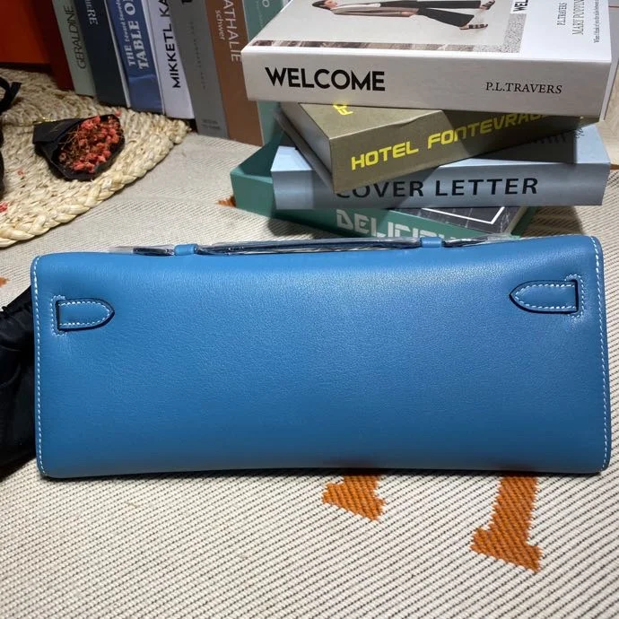 HERMES Clutches Bags Swift Leather (Blue-Silver) 31x14x3CM H50202608091108 - Image 3