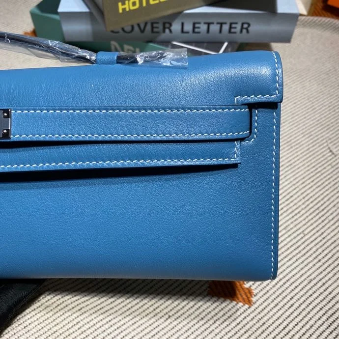 HERMES Clutches Bags Swift Leather (Blue-Silver) 31x14x3CM H50202608091108 - Image 5