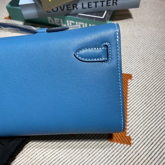 HERMES Clutches Bags Swift Leather (Blue-Silver) 31x14x3CM H50202608091108 - Image 6