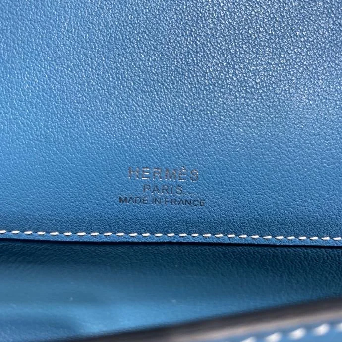 HERMES Clutches Bags Swift Leather (Blue-Silver) 31x14x3CM H50202608091108 - Image 7