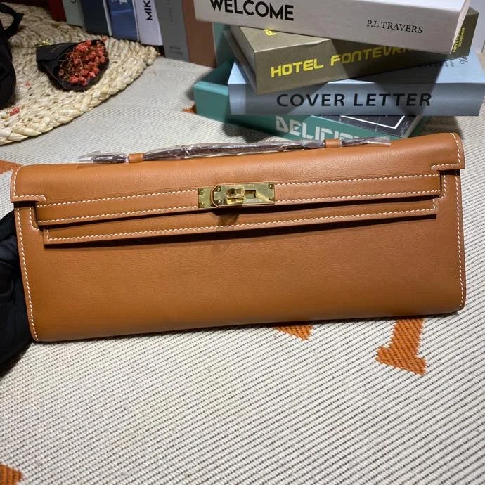 HERMES Clutches Bags Swift Leather (Brown-Gold) 31X14X3CM H50202608091110 - Image 2