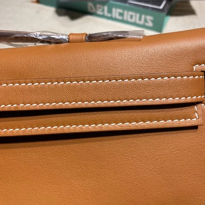 HERMES Clutches Bags Swift Leather (Brown-Gold) 31X14X3CM H50202608091110 - Image 7