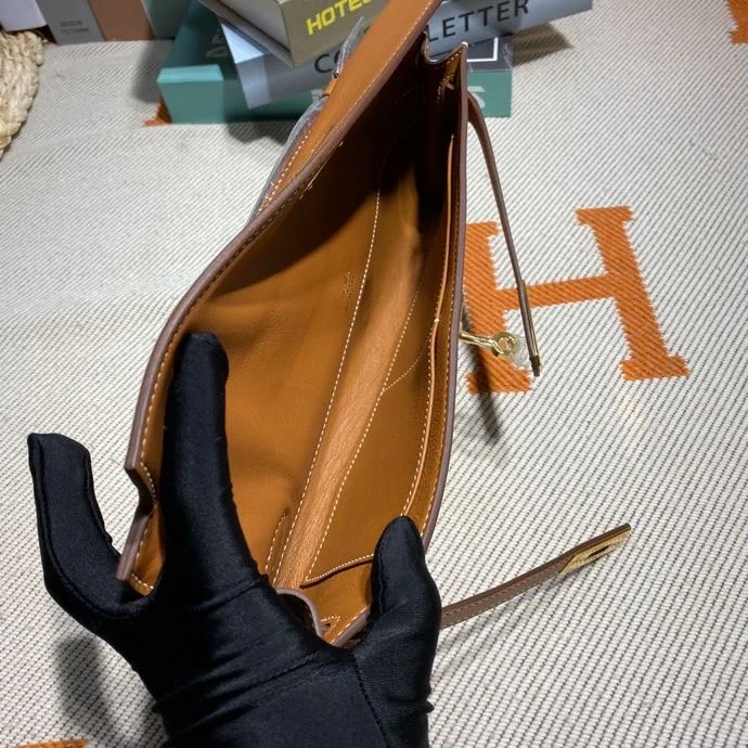 HERMES Clutches Bags Swift Leather (Brown-Gold) 31X14X3CM H50202608091110 - Image 8