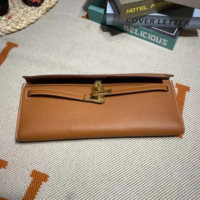 HERMES Clutches Bags Swift Leather (Brown-Gold) 31X14X3CM H50202608091110 - Image 9