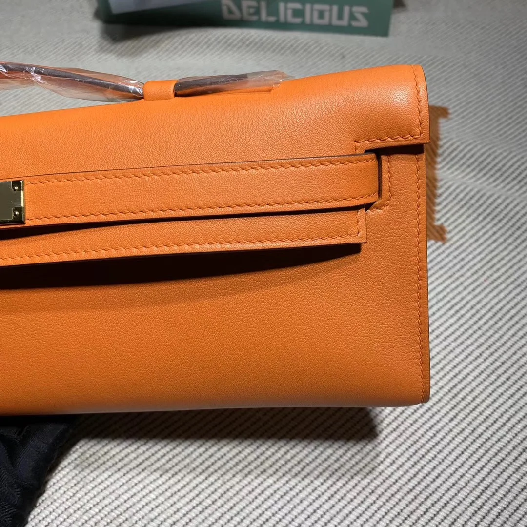 HERMES Clutches Bags Swift Leather (Orange-Gold) 31X14X3CM H50202608091099 - Image 5