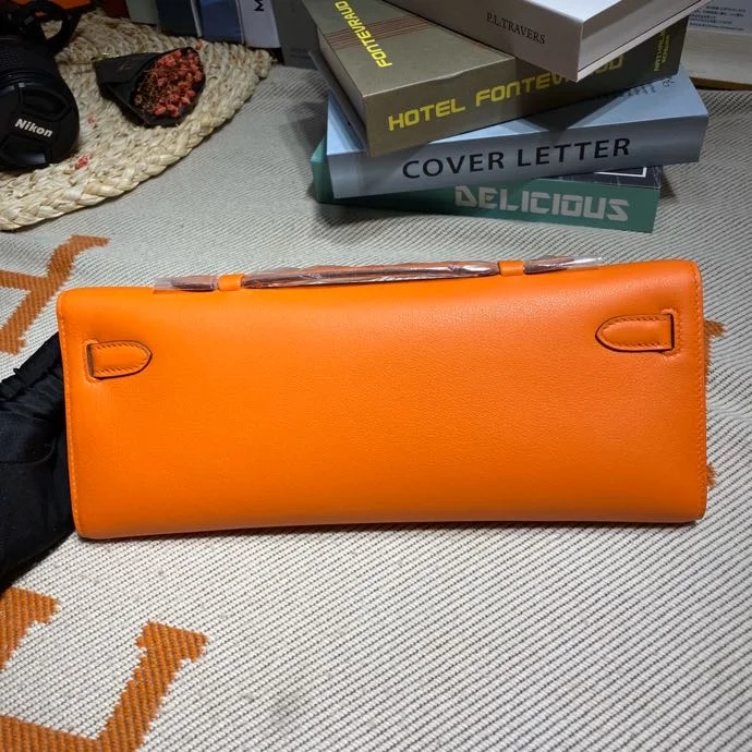 HERMES Clutches Bags Swift Leather (Orange-Silver) 31X14X3CM H50202608091100 - Image 3