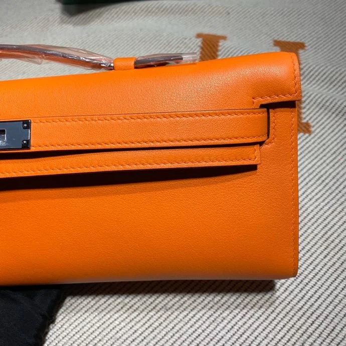 HERMES Clutches Bags Swift Leather (Orange-Silver) 31X14X3CM H50202608091100 - Image 5