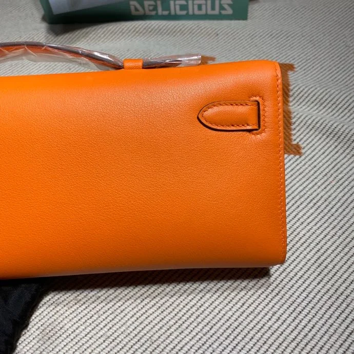HERMES Clutches Bags Swift Leather (Orange-Silver) 31X14X3CM H50202608091100 - Image 6