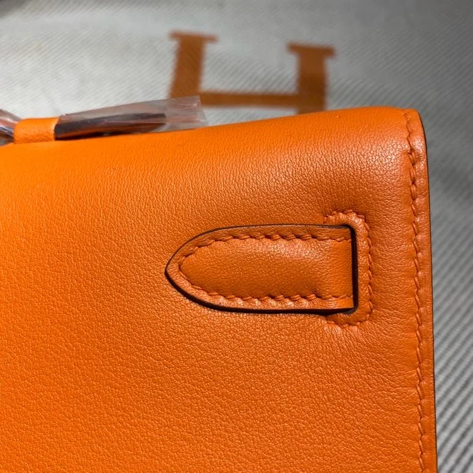 HERMES Clutches Bags Swift Leather (Orange-Silver) 31X14X3CM H50202608091100 - Image 7