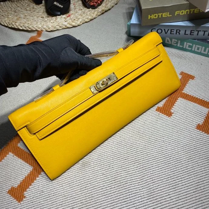 HERMES Clutches Bags Swift Leather (Yellow-Gold) 31X14X3CM H50202608091103