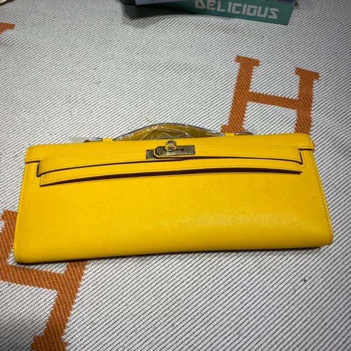 HERMES Clutches Bags Swift Leather (Yellow-Gold) 31X14X3CM H50202608091103 - Image 4