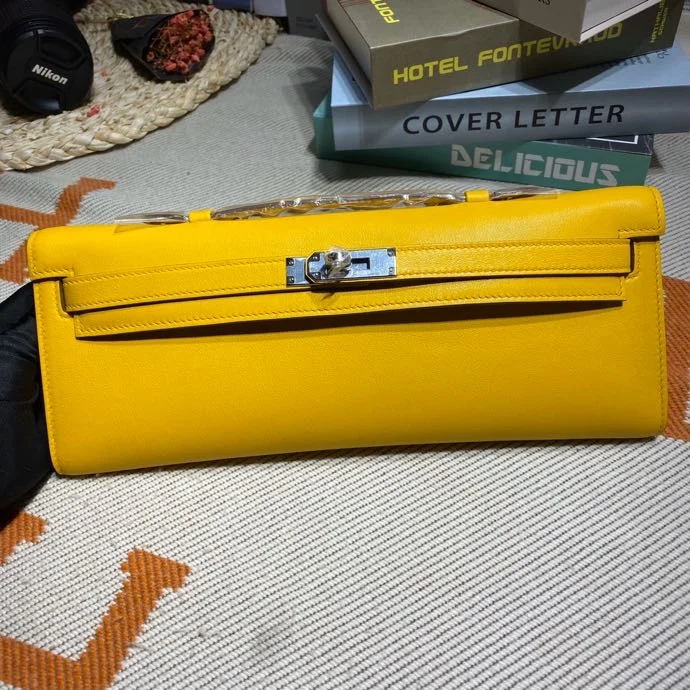 HERMES Clutches Bags Swift Leather (Yellow-Silver) 31X14X3CM H50202608091104 - Image 2