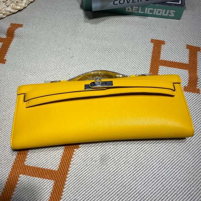 HERMES Clutches Bags Swift Leather (Yellow-Silver) 31X14X3CM H50202608091104 - Image 4