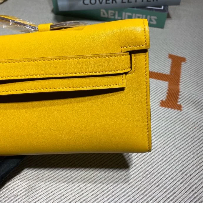 HERMES Clutches Bags Swift Leather (Yellow-Silver) 31X14X3CM H50202608091104 - Image 5