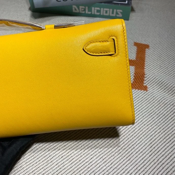 HERMES Clutches Bags Swift Leather (Yellow-Silver) 31X14X3CM H50202608091104 - Image 6