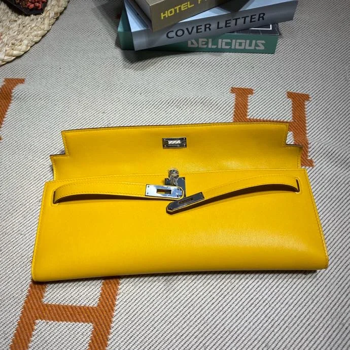 HERMES Clutches Bags Swift Leather (Yellow-Silver) 31X14X3CM H50202608091104 - Image 9