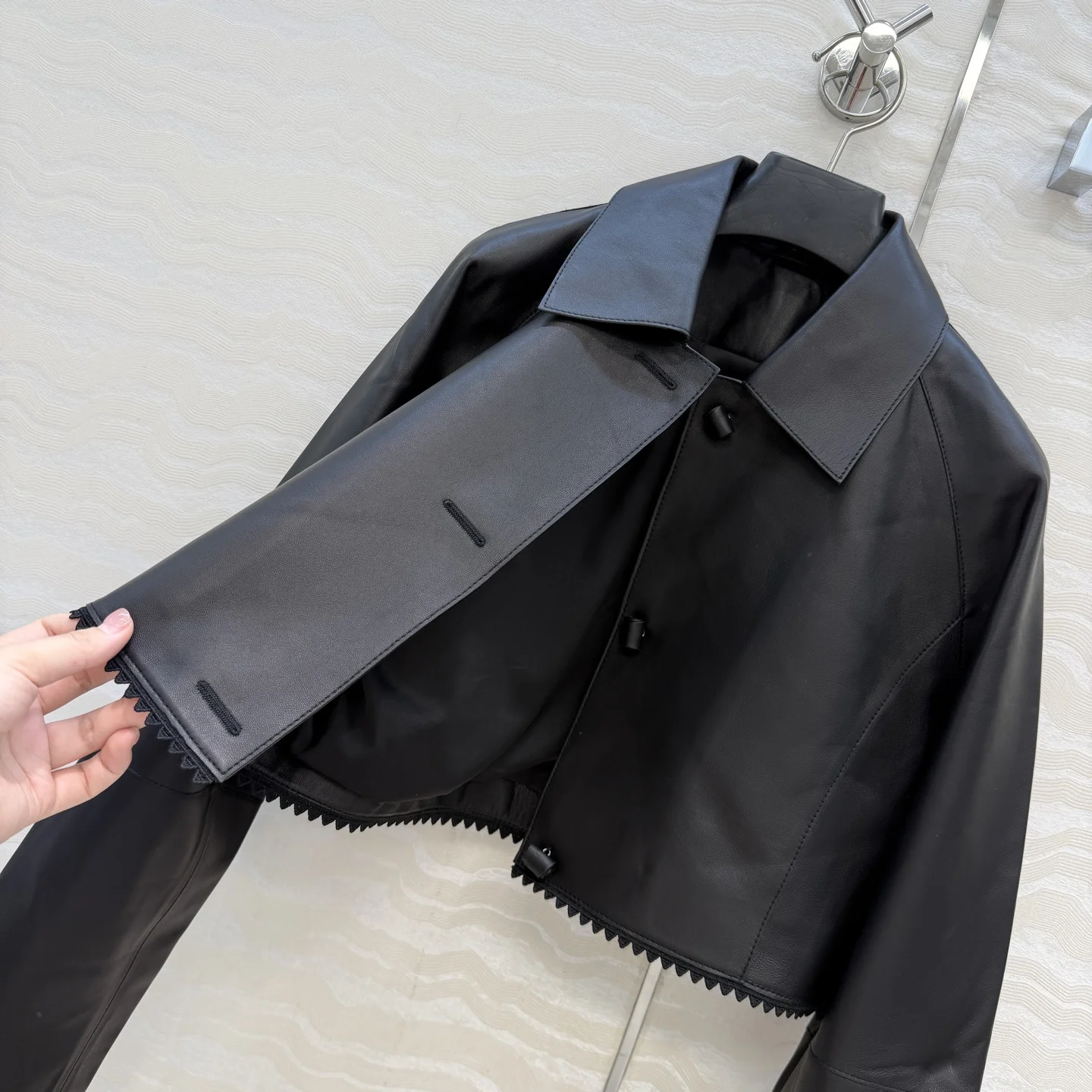HERMES Coats Kid Leather 36-40 H00202608040352 - Image 7