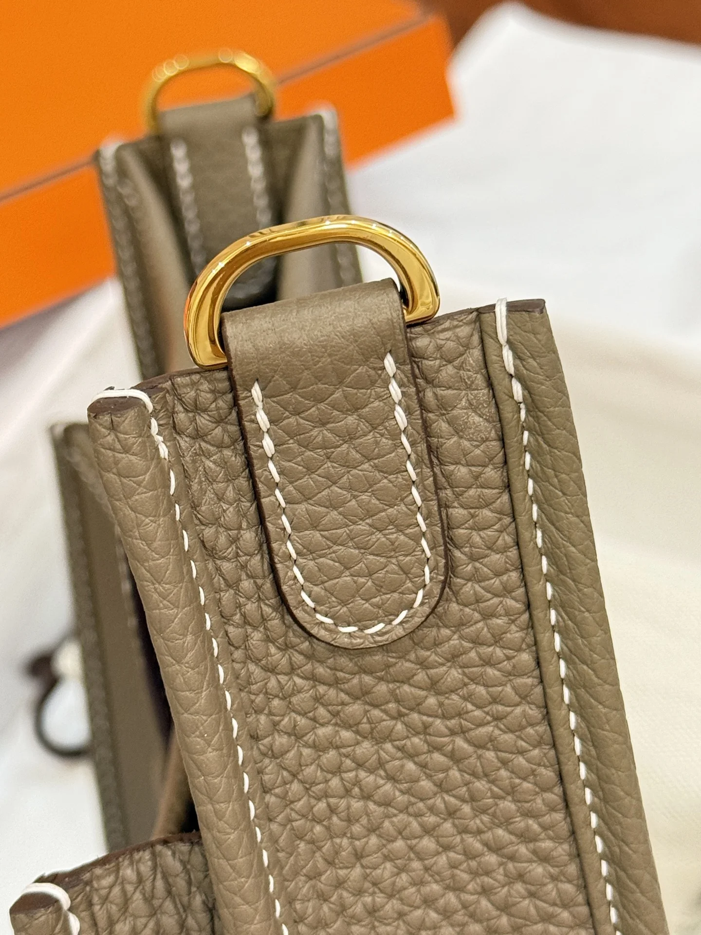 HERMES Crossbody Bags Canvas Leather (Beige-Gold) 23CM A050202608091410 - Image 6