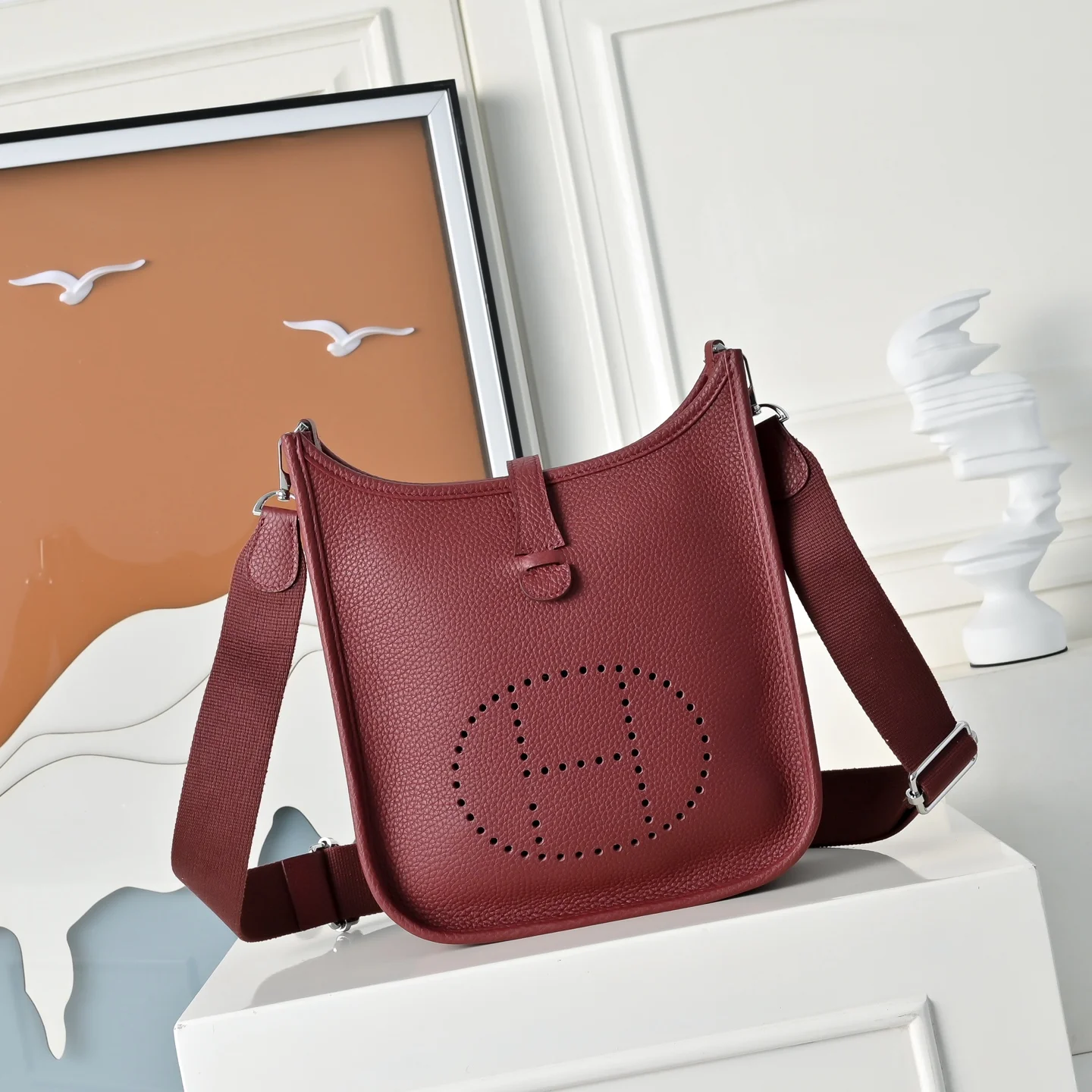 HERMES Crossbody Bags TC Calfskin Leather (Burgundy) 23CM H50202608090966