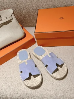 HERMES Espadrilles Goatskin Suede EU39-46 B60202608031755