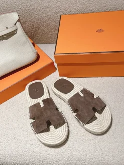 HERMES Espadrilles Suede Goatskin EU39-46 B60202608031753