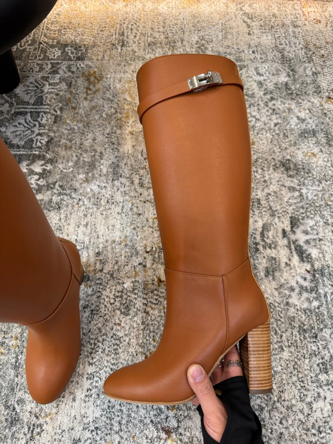 HERMES Heels Calf Leather EU35-40 F40202608030258 - Image 4