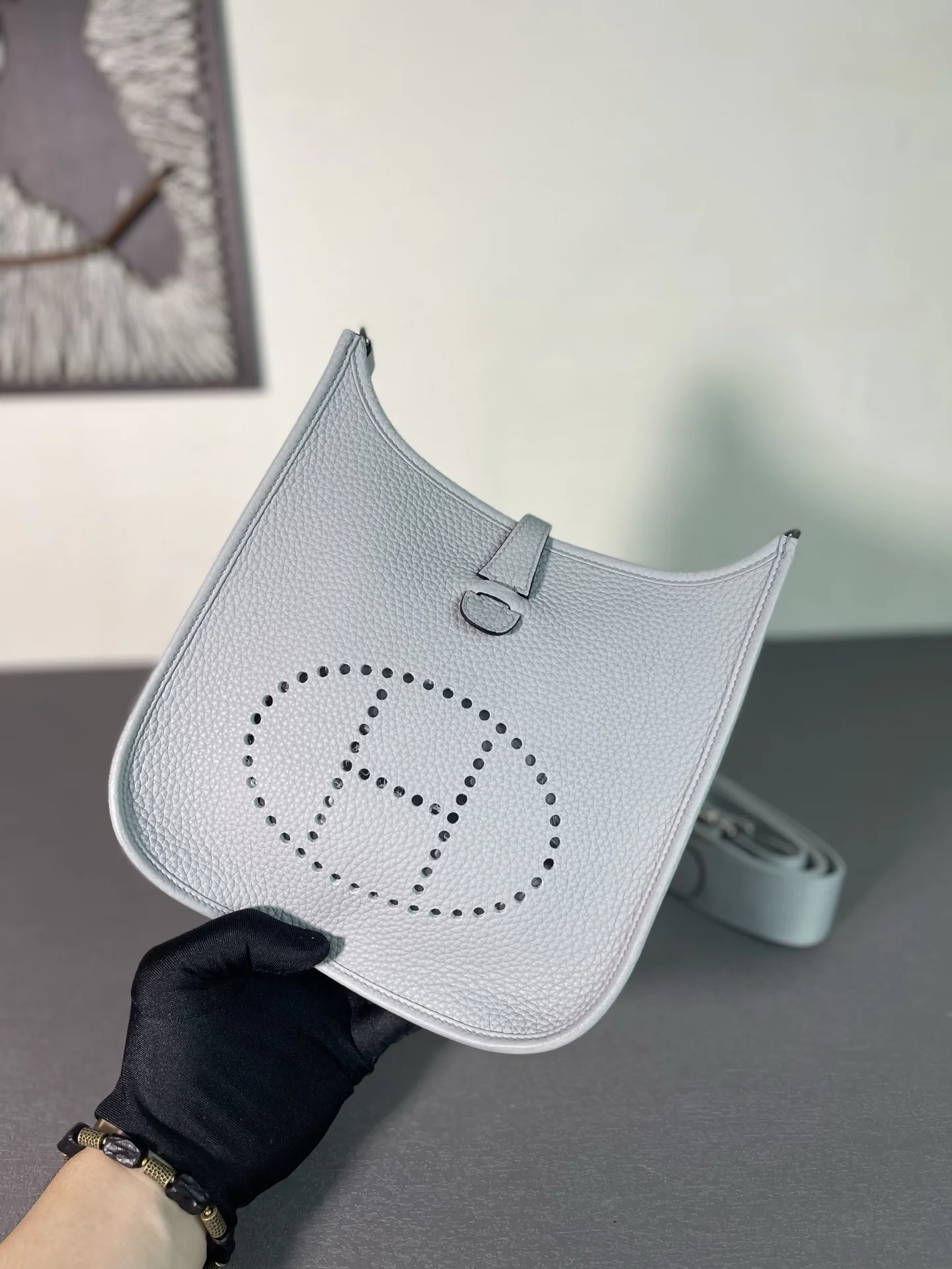 HERMES Messenger Bags Clemence Leather (Grey) 23CM H50202608091316 - Image 9