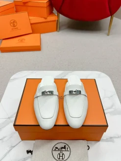 HERMES Mules Calfskin Leather EU35-39 C10202608031864