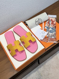 HERMES Sandals Calf Leather EU35-40 B00202608031786