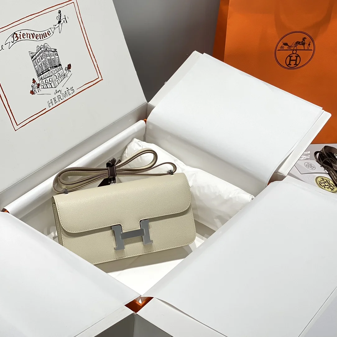 HERMES Shoulder Bags (Beige-Silver) 24X12X4CM A100202608090542