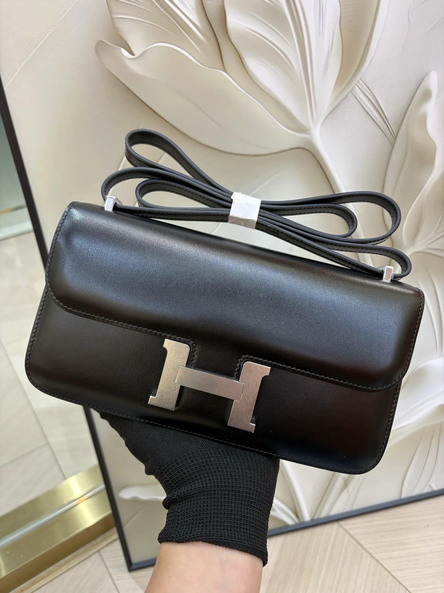 HERMES Shoulder Bags Box Leather (Black-Gold) One Size A100202608090484 - Image 2