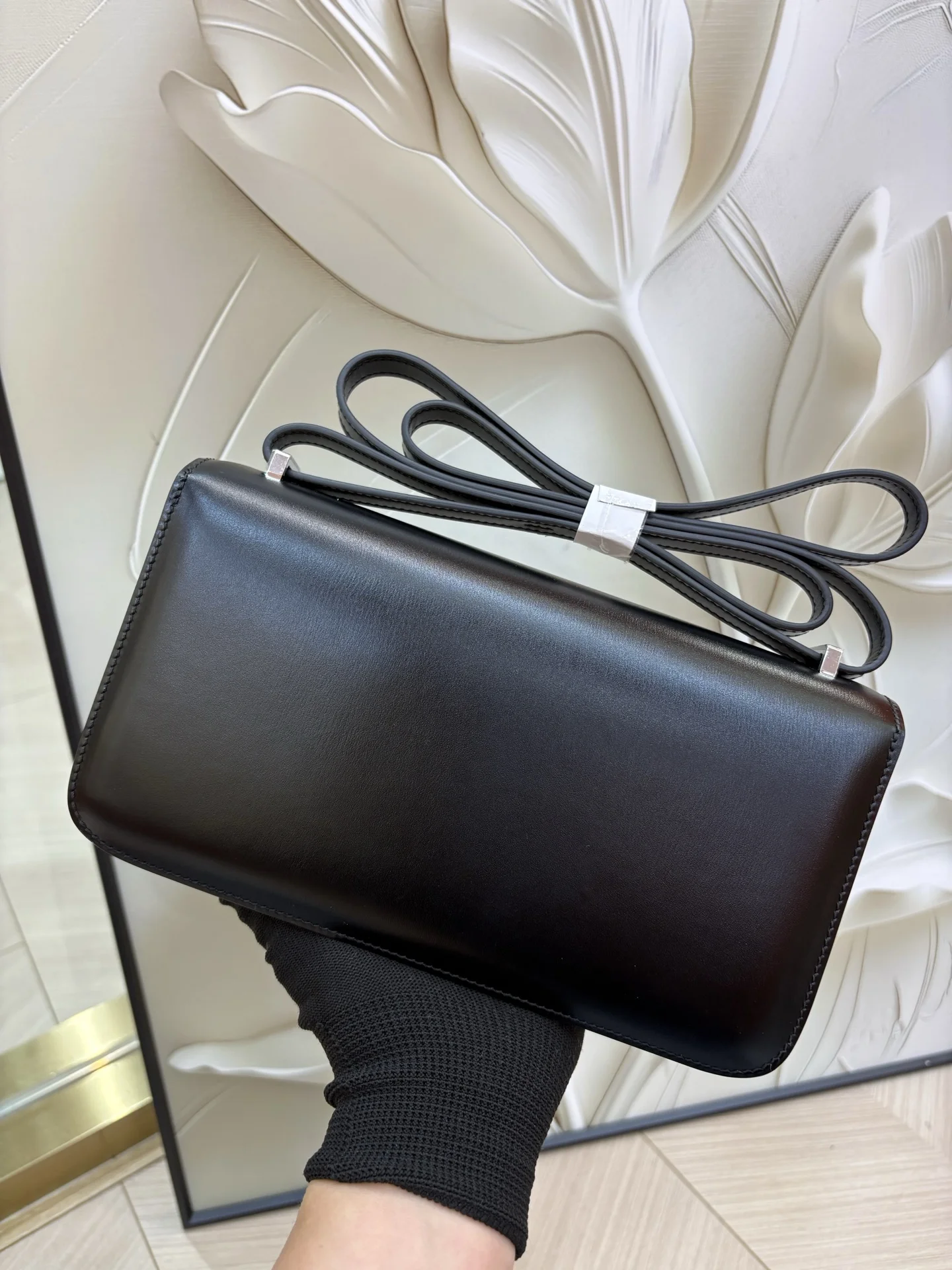 HERMES Shoulder Bags Box Leather (Black-Gold) One Size A100202608090484 - Image 6