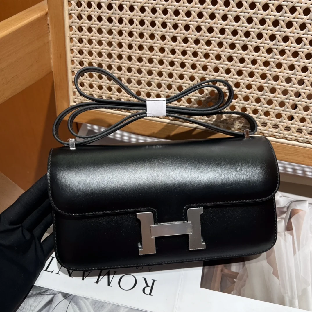 HERMES Shoulder Bags Box Leather (Black-Gold) One Size A100202608090495 - Image 3