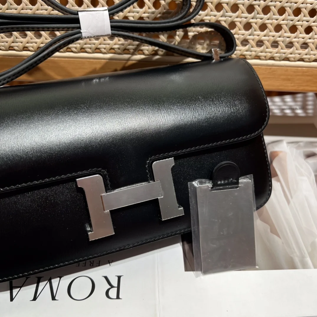 HERMES Shoulder Bags Box Leather (Black-Gold) One Size A100202608090495 - Image 4