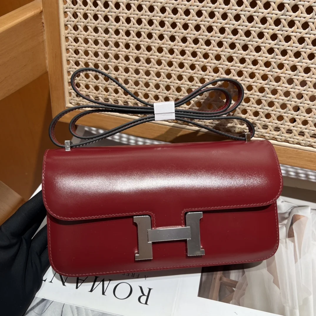 HERMES Shoulder Bags Box Leather (Burgundy-Silver) One Size A100202608090506 - Image 3