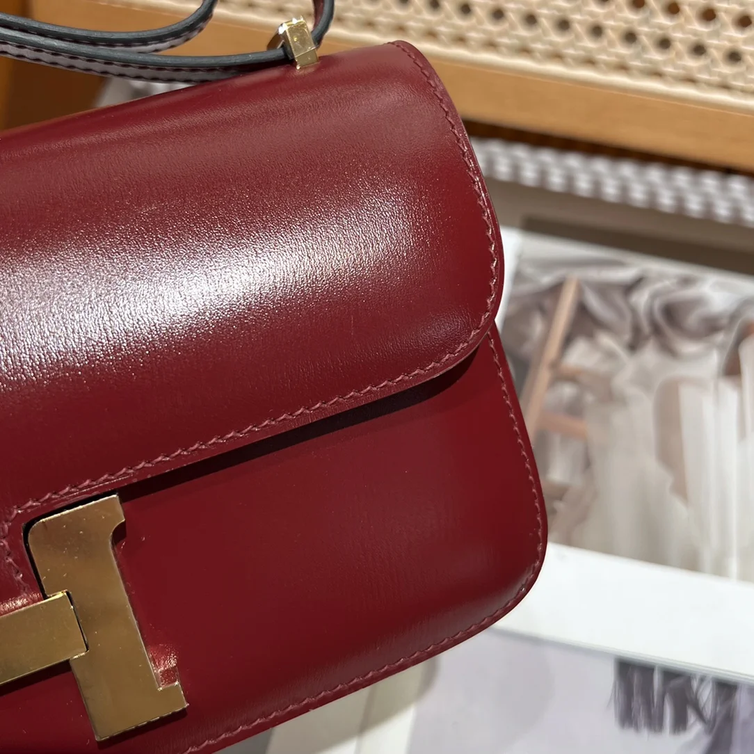 HERMES Shoulder Bags Box Leather (Burgundy-Silver) One Size A100202608090506 - Image 7