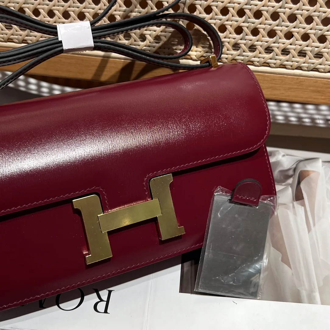 HERMES Shoulder Bags Box Leather (Burgundy-Silver) One Size A100202608090506 - Image 9
