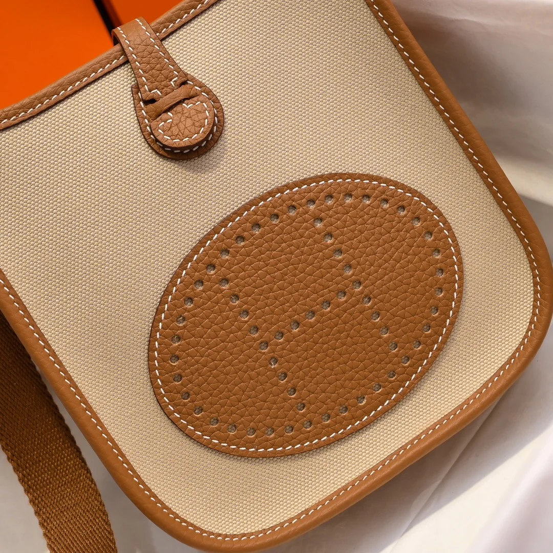 HERMES Shoulder Bags Canvas Leather (Beige-Brown) 16X29CM I50202608090437 - Image 5