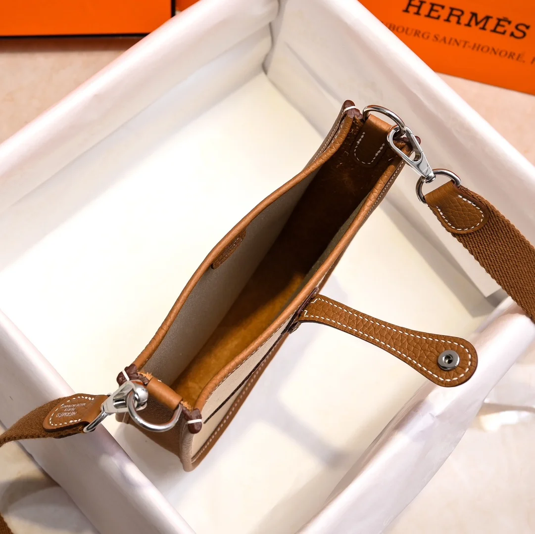 HERMES Shoulder Bags Canvas Leather (Beige-Brown) 16X29CM I50202608090437 - Image 6
