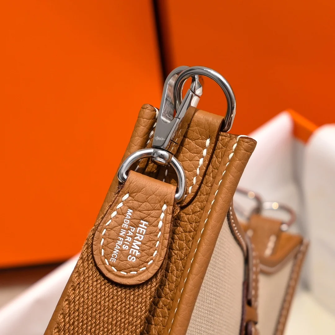 HERMES Shoulder Bags Canvas Leather (Beige-Brown) 16X29CM I50202608090437 - Image 7