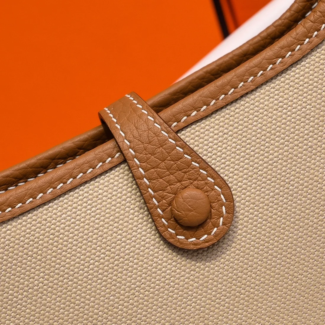 HERMES Shoulder Bags Canvas Leather (Beige-Brown) 16X29CM I50202608090437 - Image 9